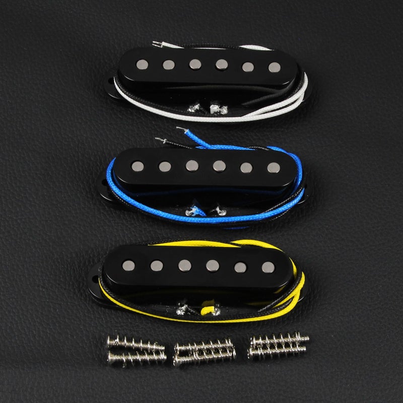 FLEOR مجموعة بيك أب فليور أحادي الملف ألنكو 5 لجيتار العنق/الوسط/الجسر متدرجة، أسود - Image 4